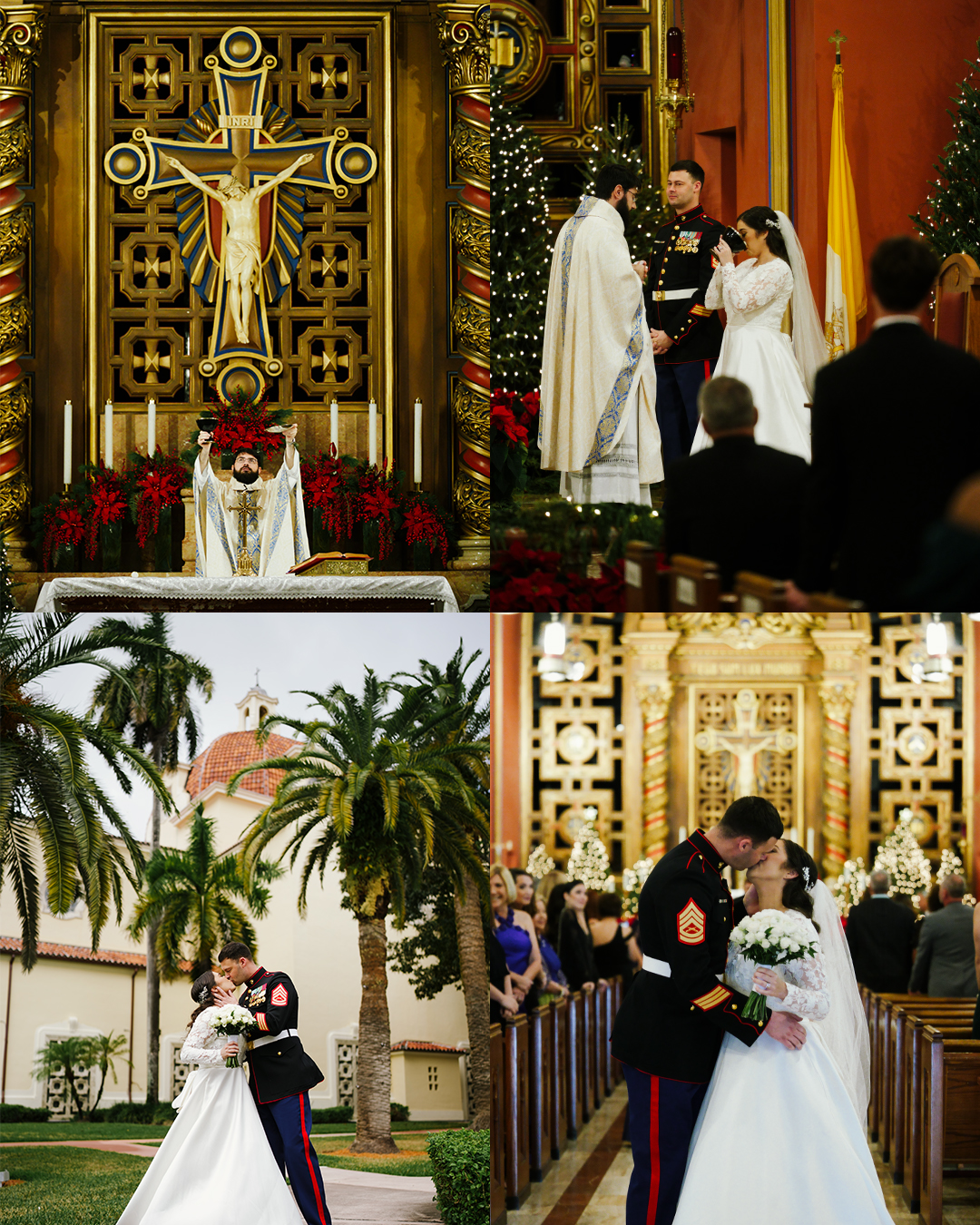 Wedding ceremony at Church Of The Little Flower